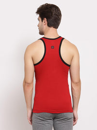 Men's 3-Colour Panel Gym Vest Pack Of 2 - (Red & Navy)