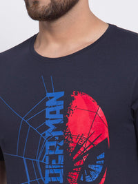 Sporto Men's Spider man Print T-Shirt - Navy