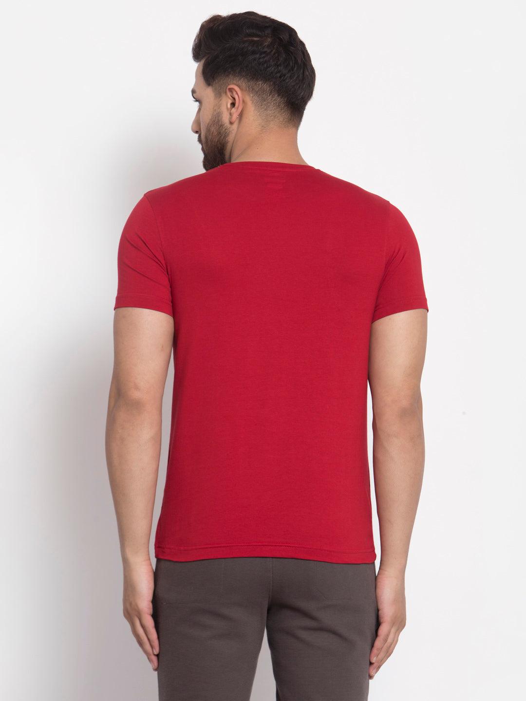 Sporto Men's Iron man Printed T-Shirt - Red