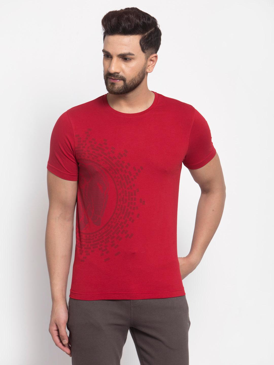 Sporto Men's Iron man Printed T-Shirt - Red