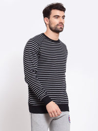 Sporto Men's Striped Sweatshirt - Black & White