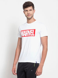 Sporto Men's Marvel Logo Print T-Shirt - White
