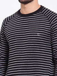 Sporto Men's Striped Sweatshirt - Black & White