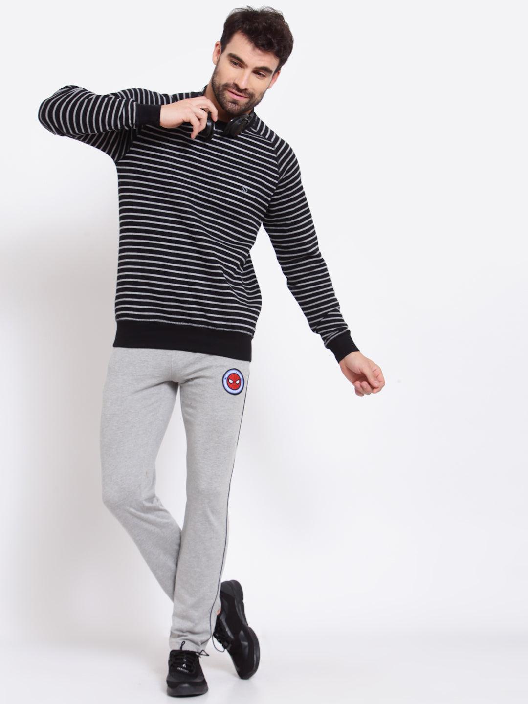 Sporto Men's Striped Sweatshirt - Black & White