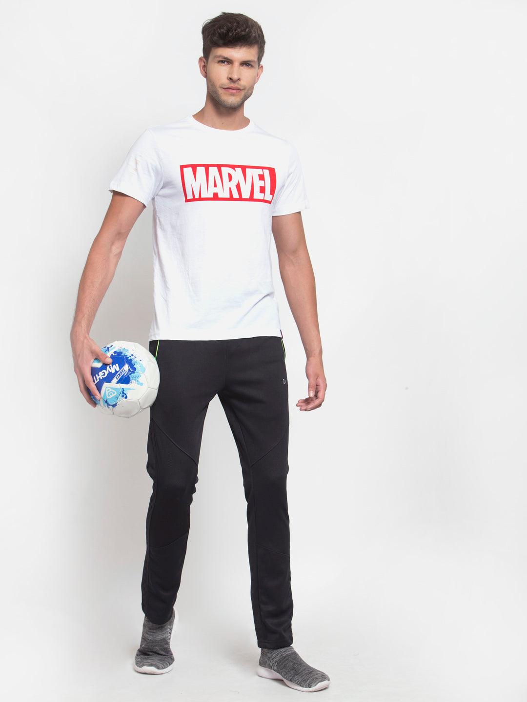 Sporto Men's Marvel Logo Print T-Shirt - White