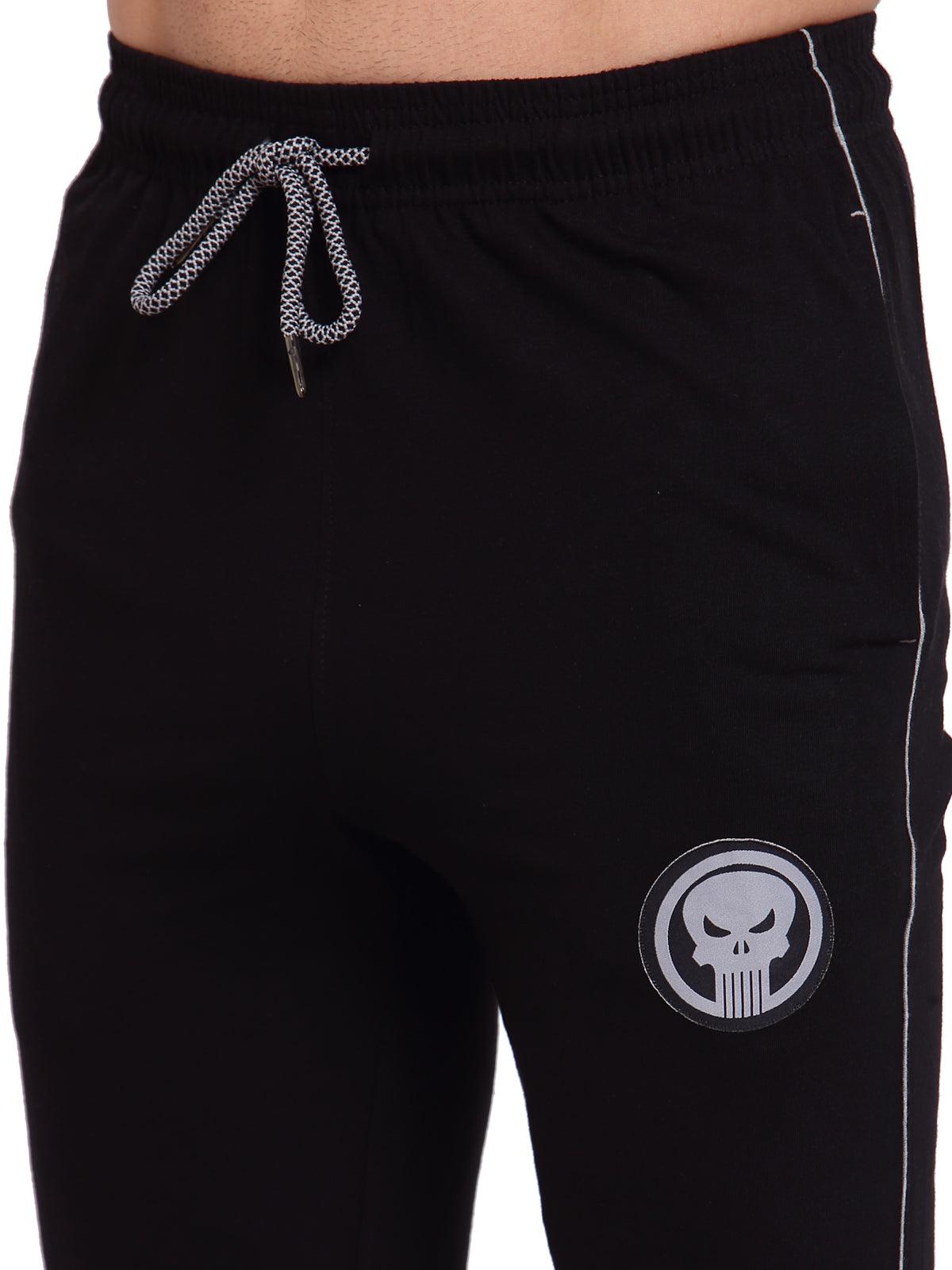 Sporto Black Marvel Superhero Track Pant for Men