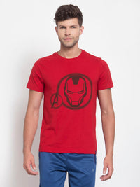 Sporto Men's Iron man Printed T-Shirt - Red