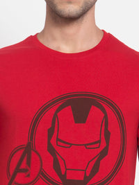 Sporto Men's Iron man Printed T-Shirt - Red