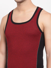 Men's Gym Vests with Contrast Side Panels - Pack 0f 2 (Red & Navy)