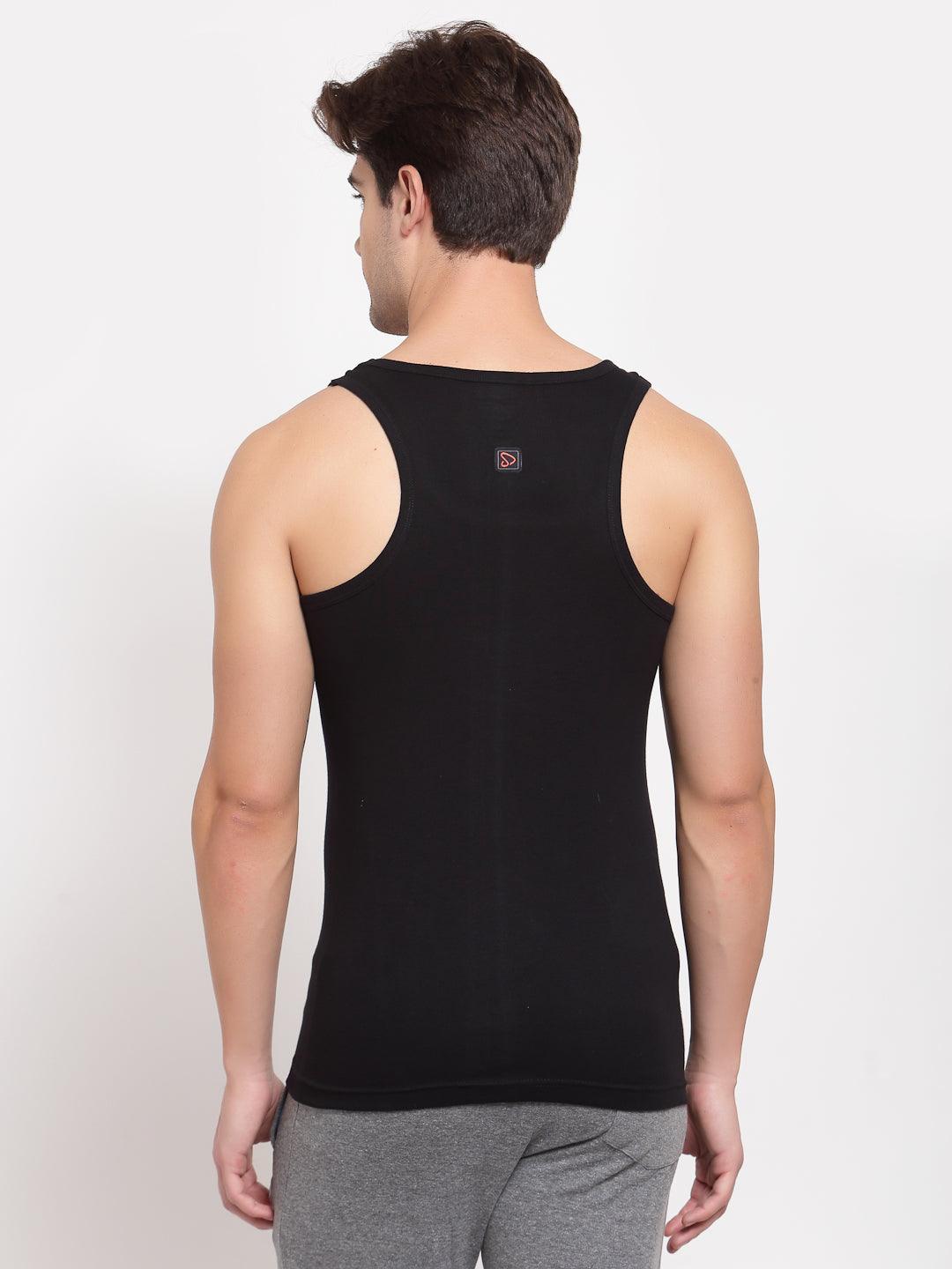 Men's Gym Vests with Contrast Side Panels - Pack 0f 2 (Black & Red)