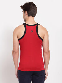 Men's Gym Vests with Side Contrast Panel - Pack of 2 (Navy & Red)