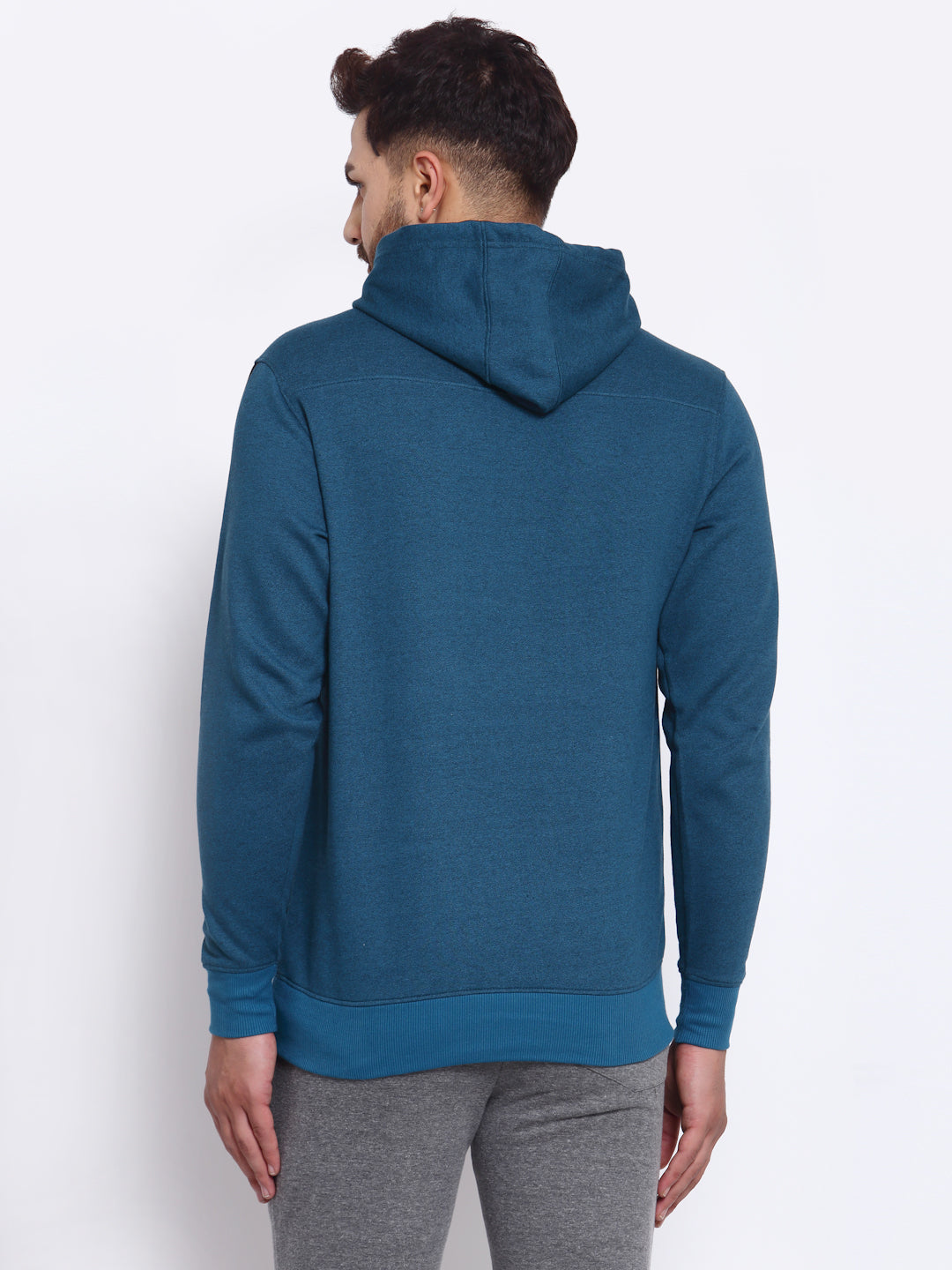 Sporto Men's Hoodie Sweatshirt Petrol Blue Jaspe