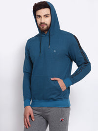 Sporto Men's Hoodie Sweatshirt Petrol Blue Jaspe