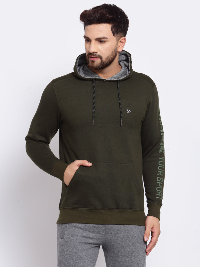 Sporto Men's Hoodie Sweatshirt Olive Jaspe