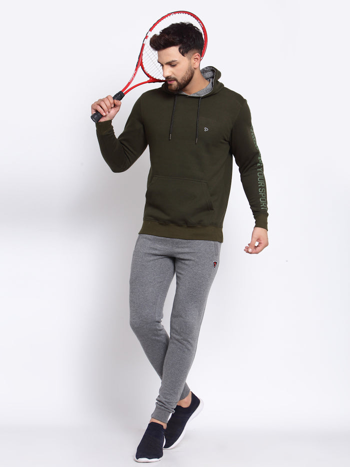 Sporto Men's Hoodie Sweatshirt Olive Jaspe