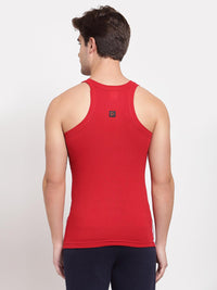 Men's Gym Vests with Contrast Armhole Panel - Pack of 2 (Navy & Red)