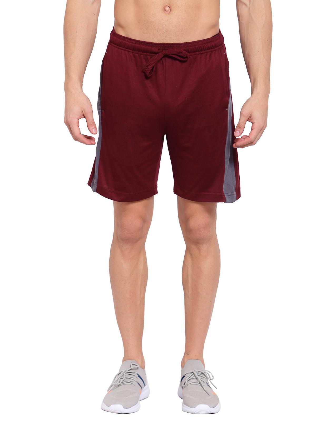 Sporto Men's Solid Casual Lounge Shorts - Burgundy