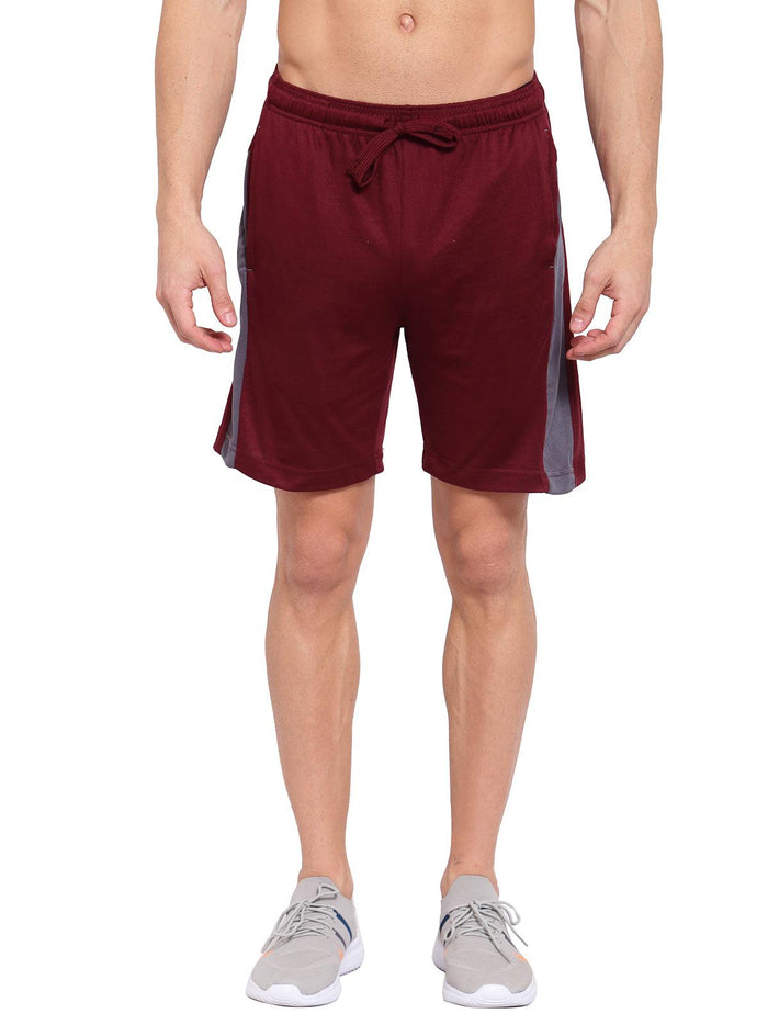 Sporto Men's Solid Casual Lounge Shorts - Burgundy