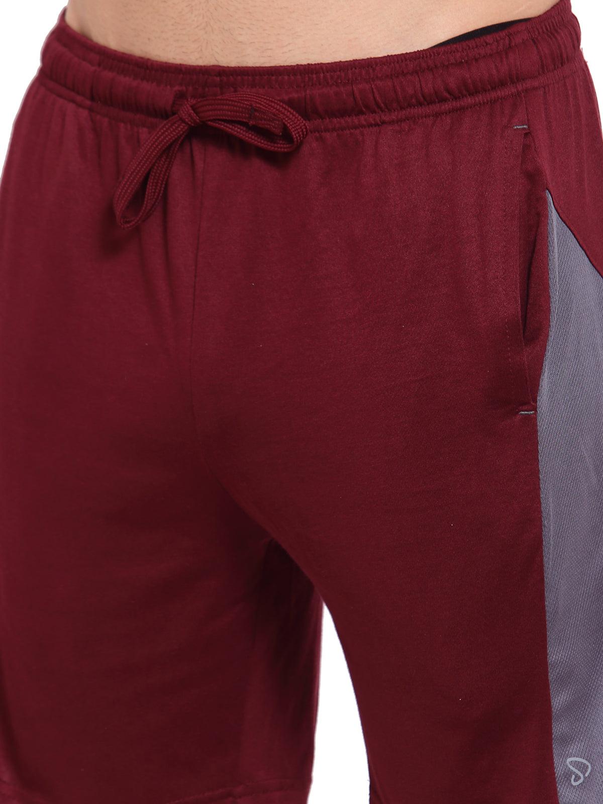 Sporto Men's Solid Casual Lounge Shorts - Burgundy