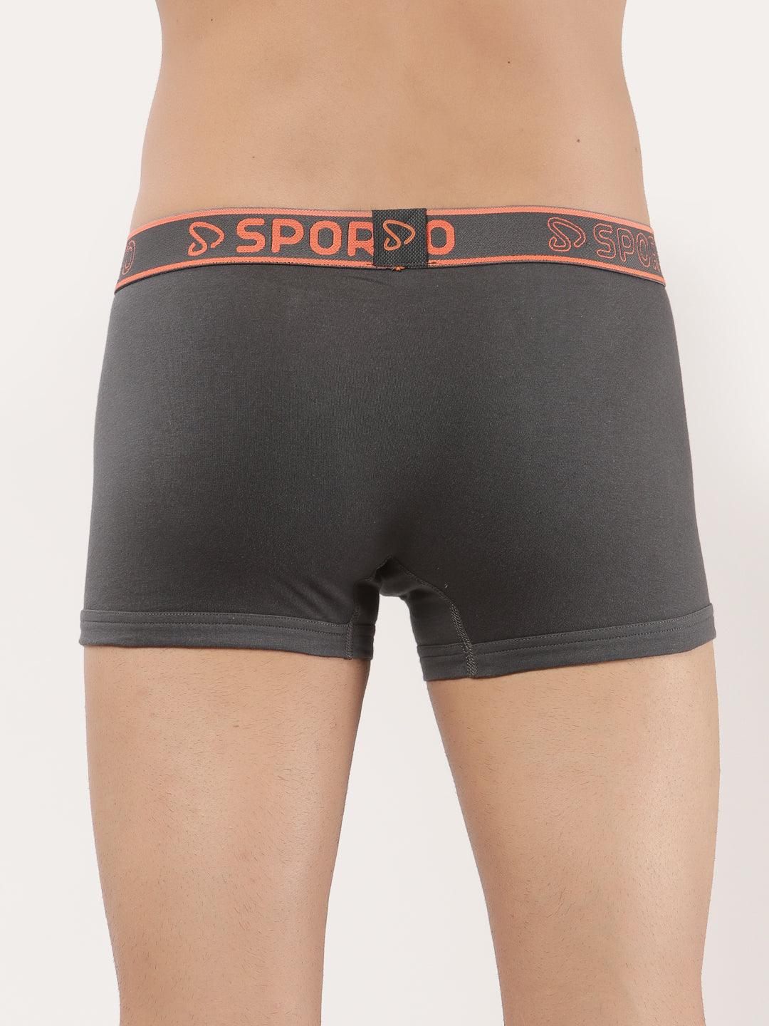 Sporto Men's Square Trunks (Pack Of 2) - Black and Charcoal