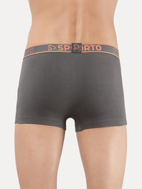 Sporto Men's Solid Spandex Square Trunk (Pack Of 2) - Black + Charcoal