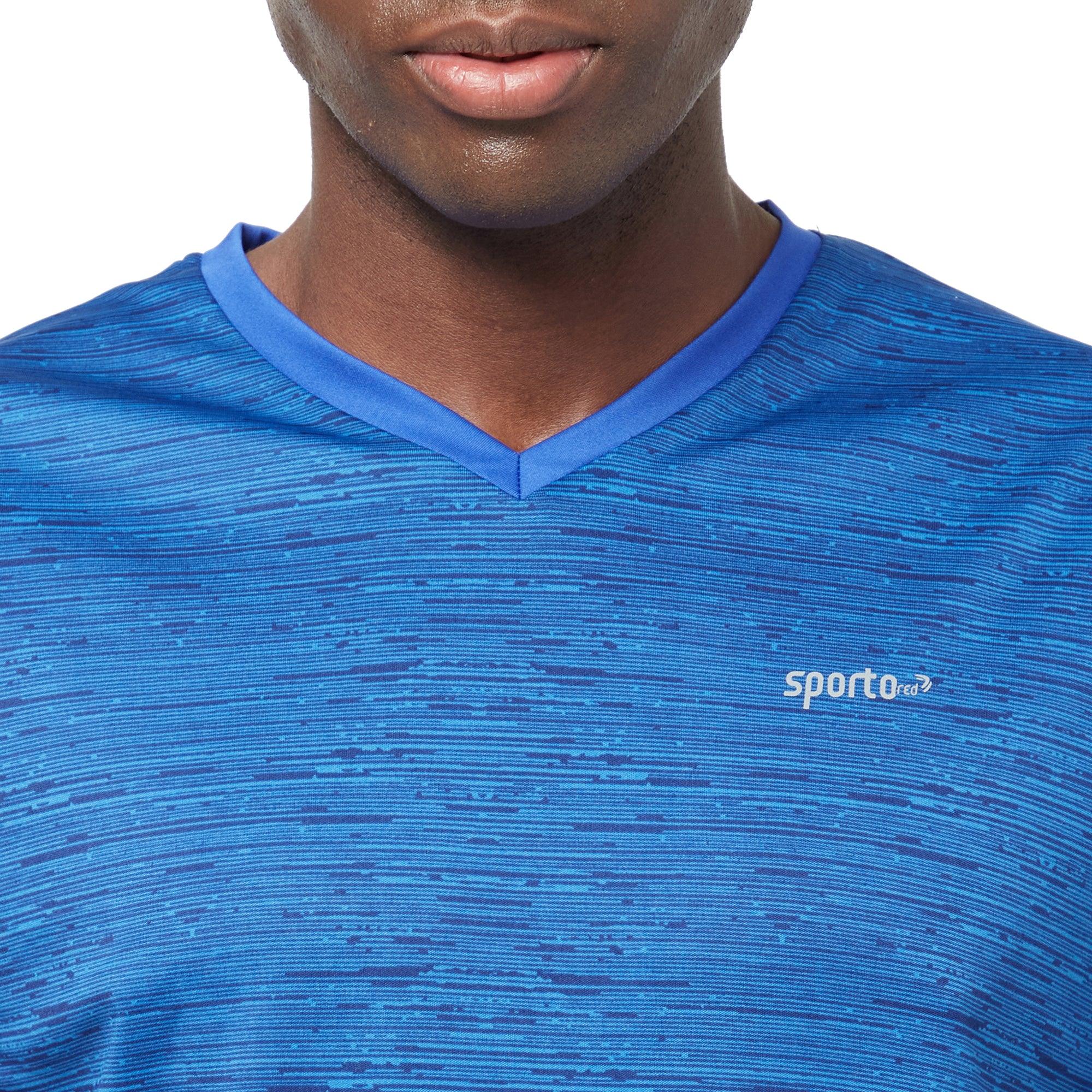 Sporto Men's Athletic Jersey V-Neck T-Shirt - Royal Blue