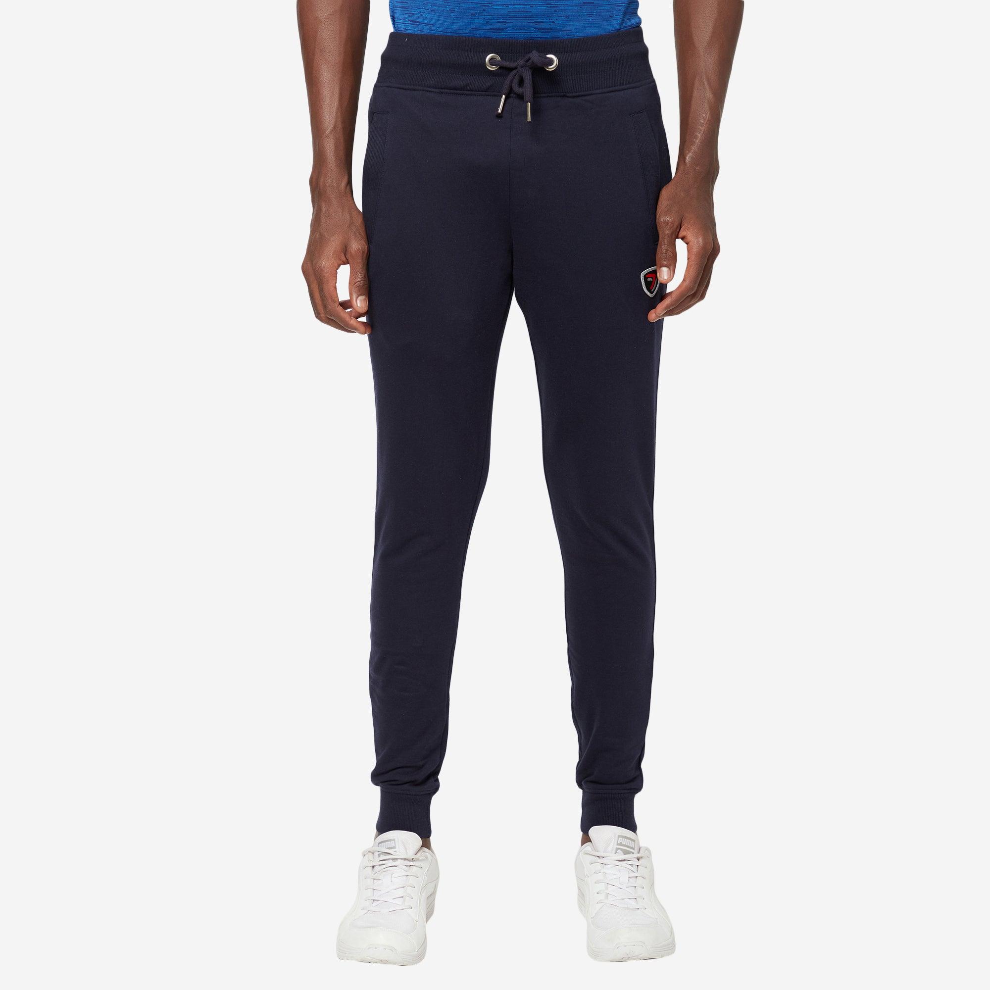 Sporto Navy Fleece Terry Joggers for Men