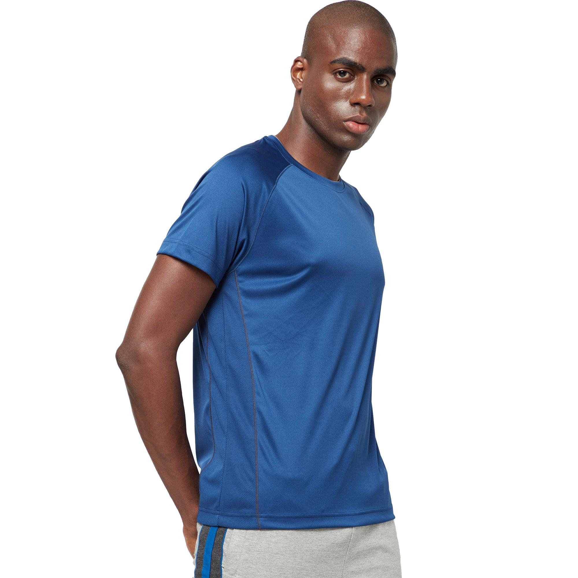 Sporto Men's Athletic Jersey Quick Dry T-Shirt - Bunker Blue