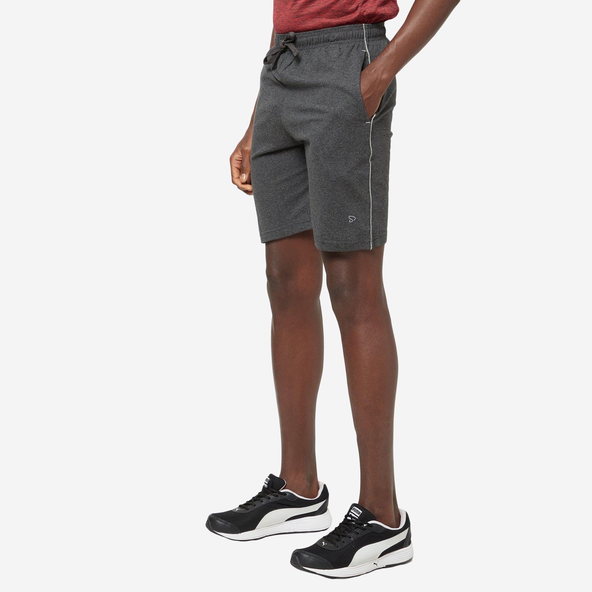 Sporto Men's Solid Lounge Shorts - Anthra Melange