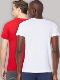 Sporto Men's Round Neck Cotton Rich, Solid Colour T-shirt Pack of 2