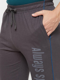 Sporto Men's Charcoal Printed Track Pant