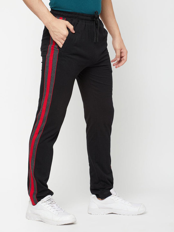 Sporto Men's Black Jersey Knit Track pant