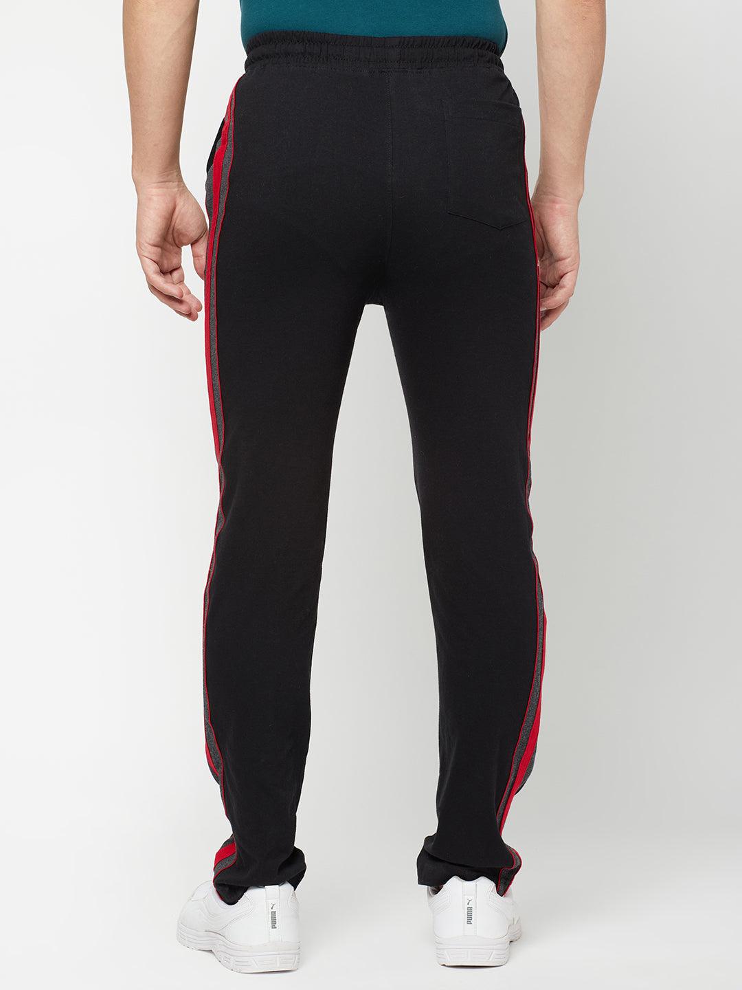 Sporto Men's Black Jersey Knit Track pant