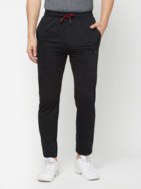 Sporto Men's Plaited Jersey Knit Black Track pants