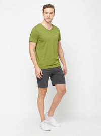 Sporto Men's Solid Lounge Shorts - Anthra Melange