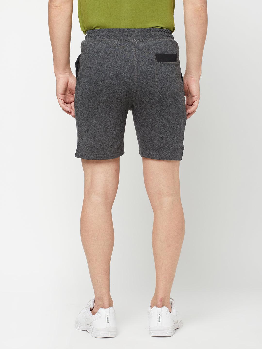 Sporto Men's Solid Lounge Shorts - Anthra Melange