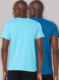 Sporto Men's Round Neck Cotton Rich, Solid Colour T-shirt Pack of 2