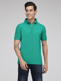 Sporto Men's Solid Polo T-Shirt - Green