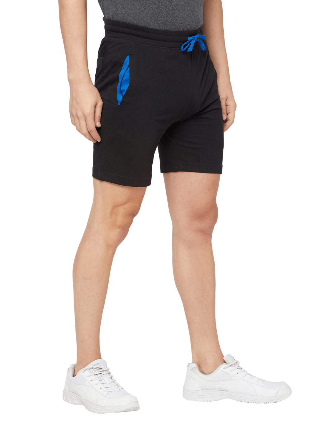 Sporto Men's Solid Casual Lounge Shorts - Black