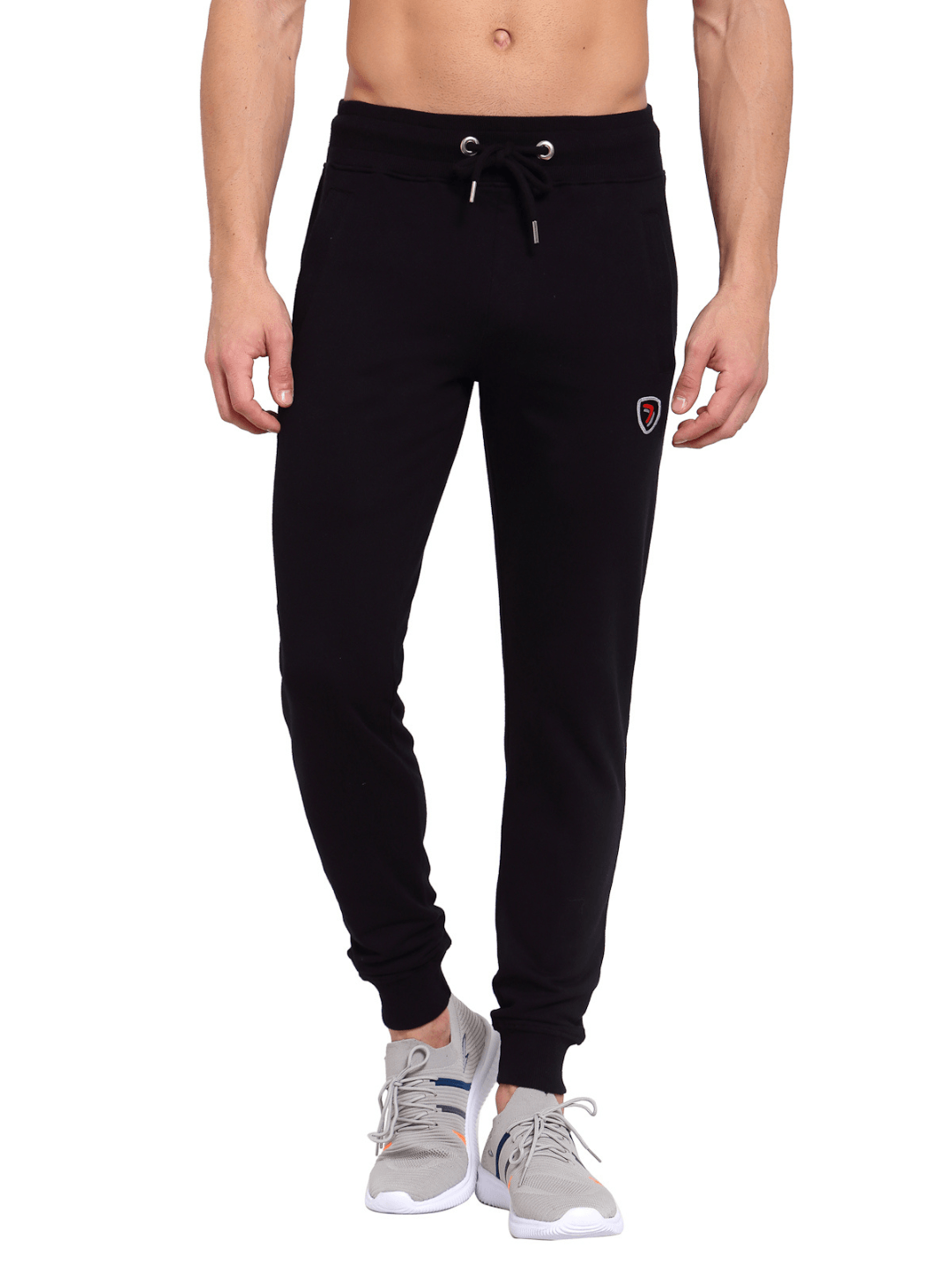 Sporto Men's Black Joggers of Fleece Terry Fabric