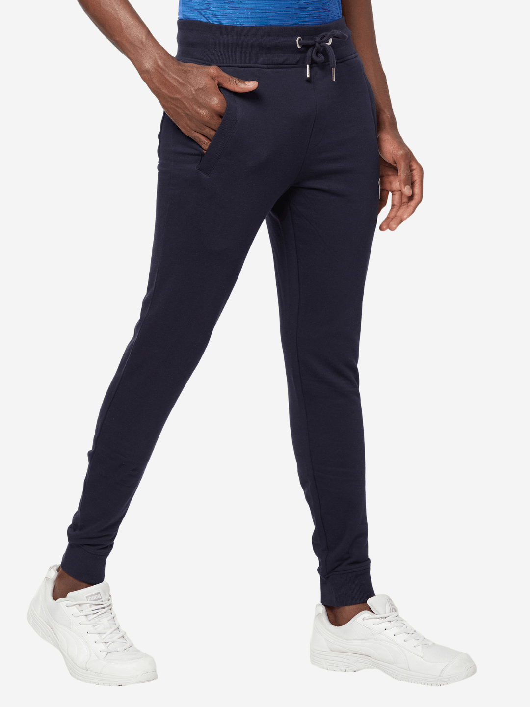 Sporto Navy Fleece Terry Joggers for Men