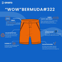 Sporto Men's Cotton Bermuda Shorts - Blue Denim