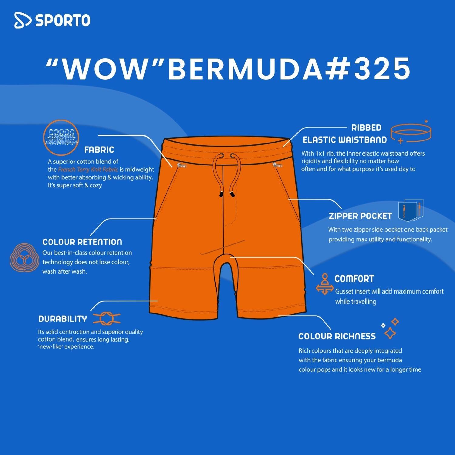 Sporto Men's Cotton Bermuda Shorts - Black