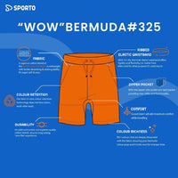 Sporto Men's Cotton Bermuda Shorts - Black
